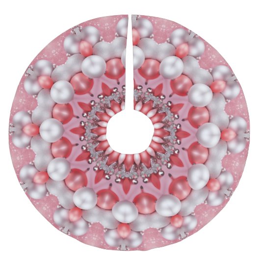 ピンクの飾りツリースカート ブラッシュドポリエステルツリースカート (正面)