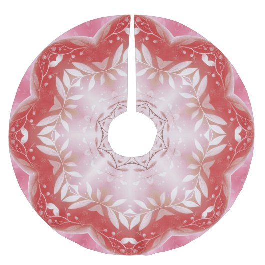 ピンクの飾りツリースカート ブラッシュドポリエステルツリースカート (正面)