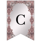 ピンクの飾り巻き旗 バンティングフラッグ (第1の旗)