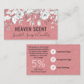 ピンクの香りのするせっけんとろうそく 名刺 (正面/裏面)