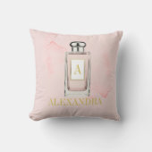 ピンクの香フランスのりボトルシックモノグラムパーソナル クッション (正面)