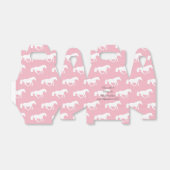 ピンクの馬またはポニーの馬術をテーマ結婚にした フェイバーボックス (折り畳みなし)