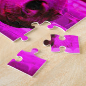 ピンクの馬モダンの写真アート彼女の甘いおもしろい ジグソーパズル (側面)