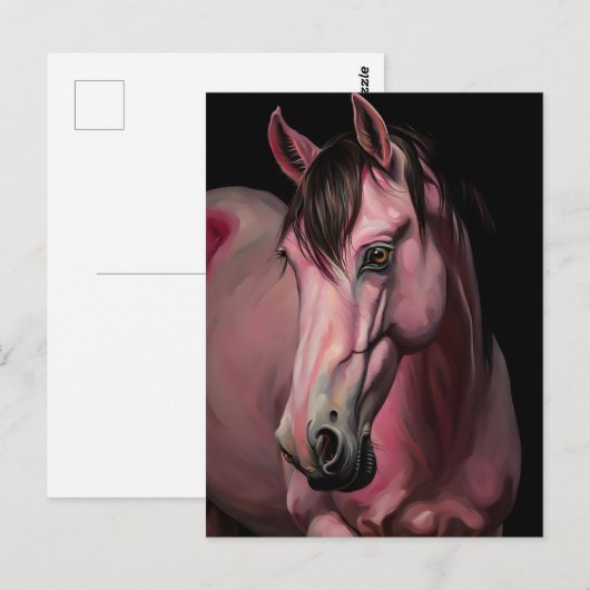 ピンクの馬 ポストカード (正面/裏面)