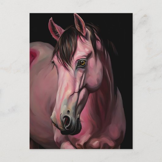 ピンクの馬 ポストカード (正面)