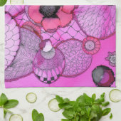 ピンクの驚きの台所タオル キッチンタオル (折り畳み)