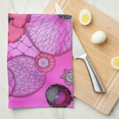 ピンクの驚きの台所タオル キッチンタオル (四つ折り)