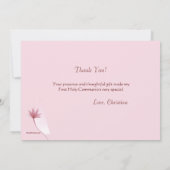 ピンクの高くパーソナライズな宗教は感謝していしています サンキューカード (裏面)