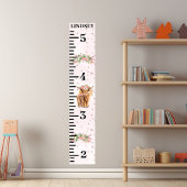 ピンクの高地の牛の子牛の成長グラフ ポスター