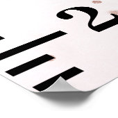 ピンクの高地の牛の子牛の成長グラフ ポスター (角)