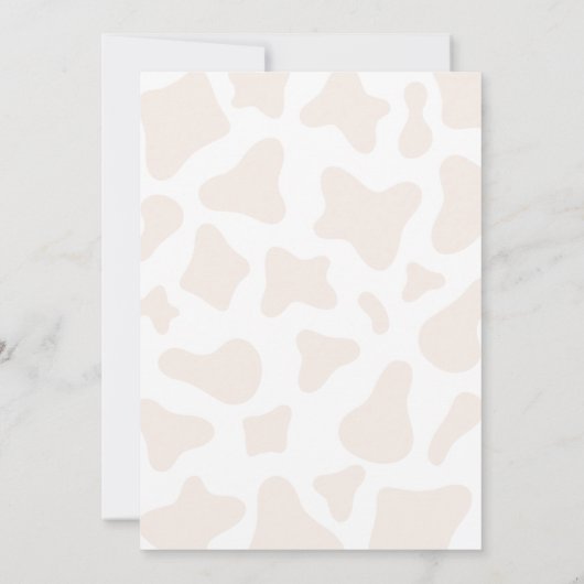 ピンクの高地の牛の赤ちゃんシャワー 招待状 (裏面)