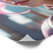 ピンクの髪とロボット詳細 ポスター (角)