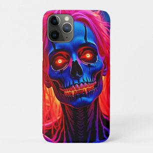 ピンクの髪と不気味なスケルトンデザイン iPhone 11 PROケース