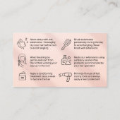 ピンクの髪のアフターケアの指導カード 名刺 (裏面)