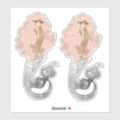 ピンクの髪のエキゾチックな人魚 シール (シート)