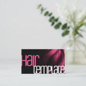 ピンクの髪のモダンネオン明るい色の美容師 名刺 (スタンド正面)