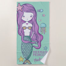 ピンクの髪の人魚と海の友パーソナライズされた達