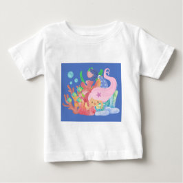 ピンクの髪の人魚 ベビーTシャツ