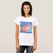 ピンクの髪の人魚 Tシャツ (正面フル)