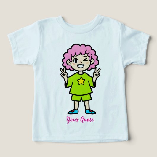 ピンクの髪の可愛いキャラクター (デザイン正面)