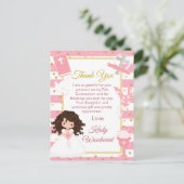 ピンクの髪の少女　初めての聖体拝領　ありがとう ポストカード (スタンド正面)