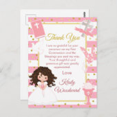 ピンクの髪の少女　初めての聖体拝領　ありがとう ポストカード (正面/裏面)