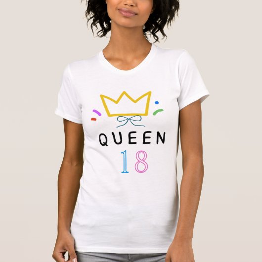 ピンクの髪飾りが可愛い18歳のプリンセスアニメガール Tシャツ (正面)