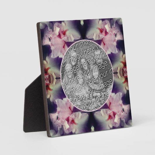 ピンクの髭の虹彩花あなたの写真を追加 フォトプラーク (正面)
