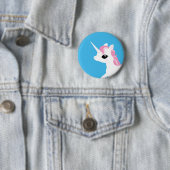 ピンクの鬣ボタンのバッジとの少しユニコーン 缶バッジ (インサイチュ)