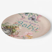 ピンクの魅惑された森の妖精の庭 ペーパープレート (アングル)