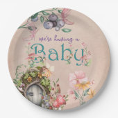 ピンクの魅惑された森の妖精の庭 ペーパープレート (正面)