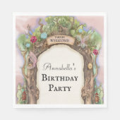 ピンクの魅惑の森の妖精の庭 スタンダードランチョンナプキン (正面)