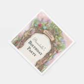 ピンクの魅惑の森の妖精の庭 スタンダードランチョンナプキン (角)