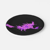 ピンクの魔女が飛び散絵を描った ペーパープレート (アングル)