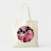 ピンクの魔女の猫ハロウィーンかわいい恋人 トートバッグ (正面)