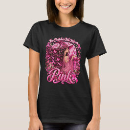 ピンクの魔女ハロウィンTシャツ 乳がん啓発 Tシャツ