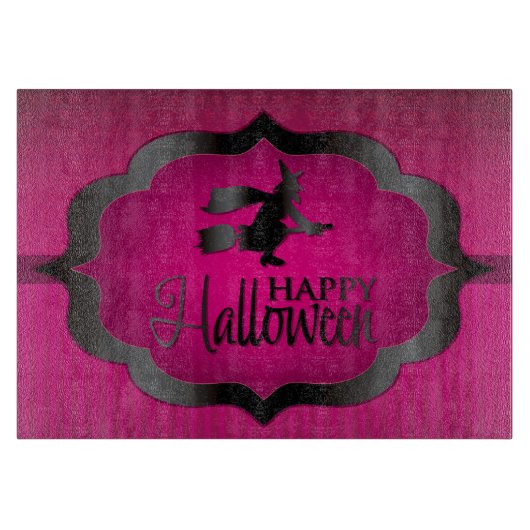 ピンクの魔女ハロウィーンの形 カッティングボード (正面)