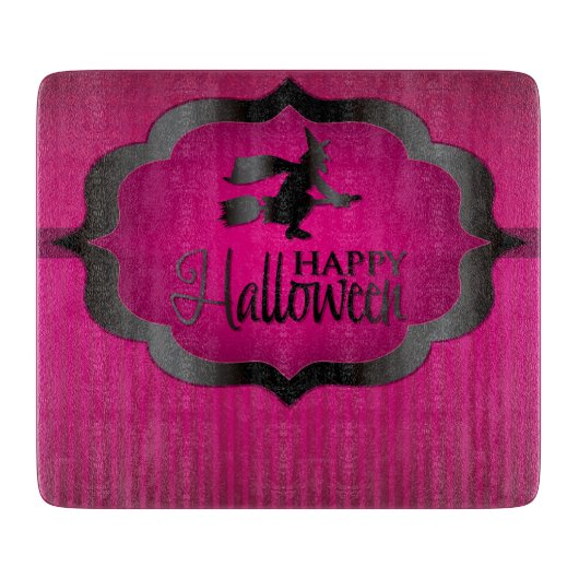 ピンクの魔女ハロウィーンの形 カッティングボード (正面)
