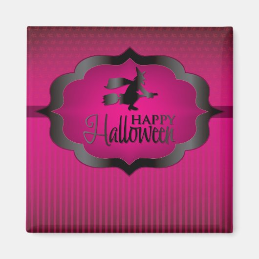 ピンクの魔女ハロウィーンの形 マグネット (正面)