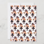 ピンクの魔女 ハロウィン 誕生日 招待状 (裏面)