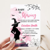 ピンクの魔女Aベビーは赤ちゃんシャワーを醸造している 招待状