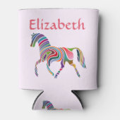 ピンクの魔法とカラフルの虹の馬 缶クーラー (正面)