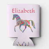 ピンクの魔法とカラフルの虹の馬 缶クーラー (裏面)