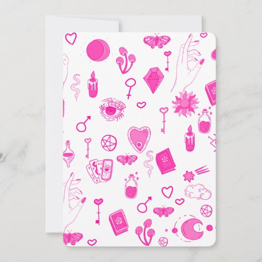 ピンクの魔法のような神秘的な 招待状 (正面)