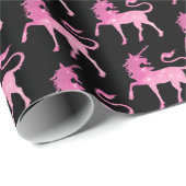 ピンクの魔法のユニコーンのタイルパーティーパターンのラップ ラッピングペーパー (ロールコーナー)