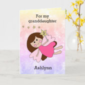 ピンクの魔法の妖精の第3誕生日カード カード (黄色い花)