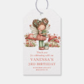 ピンクの魔法の妖精 3歳の誕生日 フローラルギフト ギフトタグ (裏面)