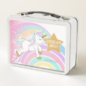 ピンクの魔法の虹の一角獣 – ドリームビッグ メタルランチボックス (裏面)