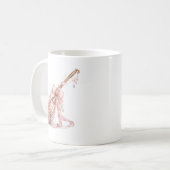 ピンクの魔法の魔女の箒マグカップ コーヒーマグカップ (正面左)