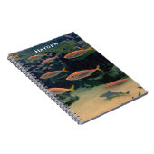 ピンクの魚のショール水中写真パーソナライズされた ノートブック (右側)